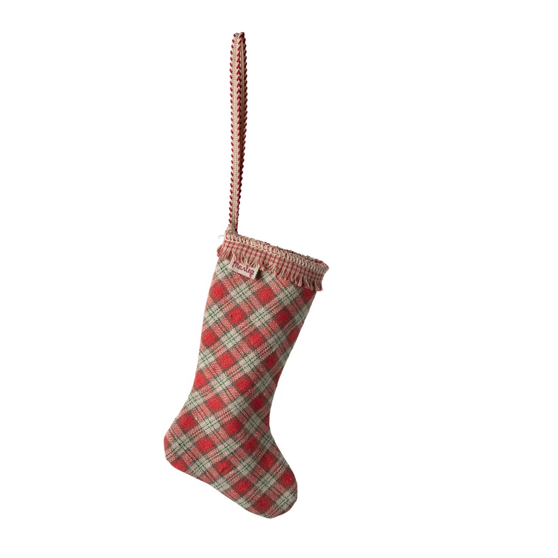 Maileg Stocking Ornament ~ Checker Red 1 Maileg Stocking Ornament Checker Red