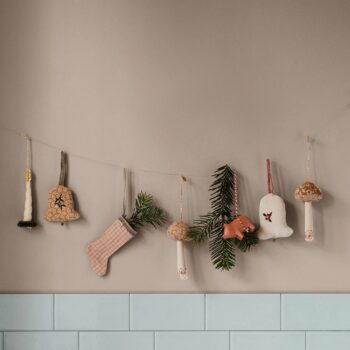 Alternative view of Maileg Stocking Ornament ~  Checker Sand (Free with $150 purchase)