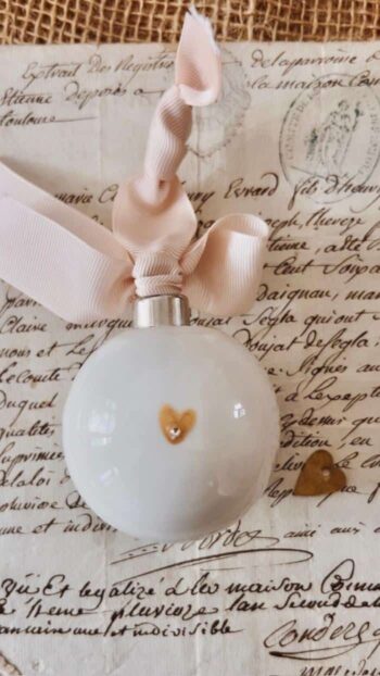 Little French Snow Dome Blush Ribbon