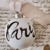Little French Paris Blush Ribbon Bauble