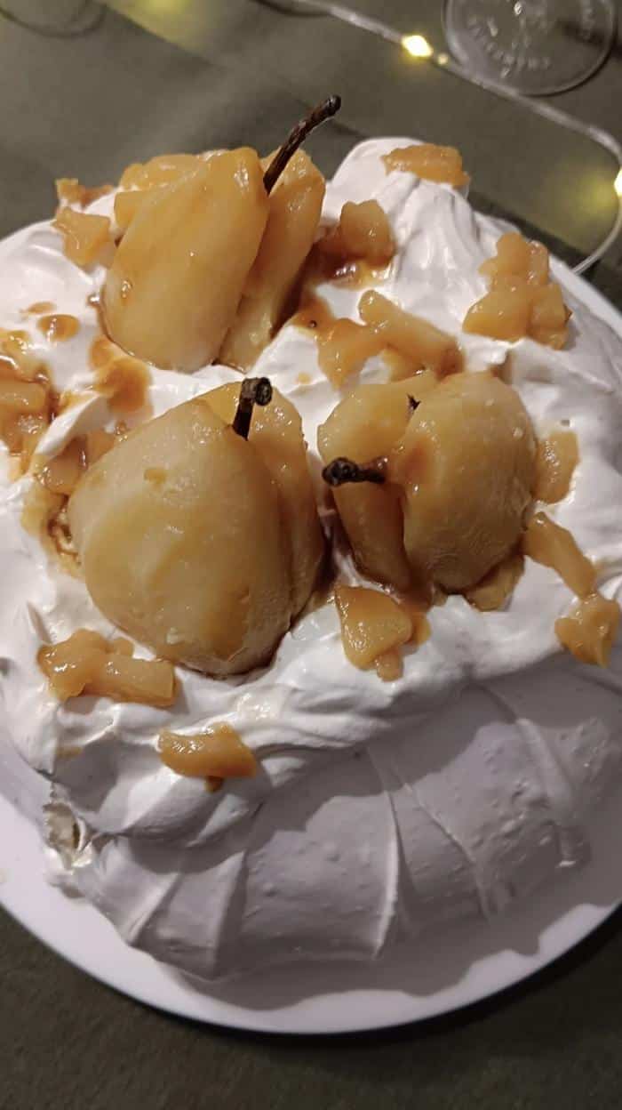 French Pear Christmas Pavlova Jeanne Guillard