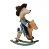 Maileg Cowboy Mouse on Rocking Horse Little Brother 2