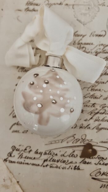 Paris Poodle Bauble White Ribbon back