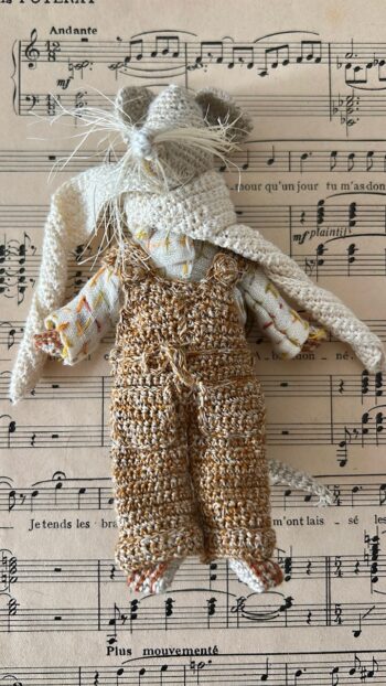 Sophie Digard Mouse with Cinnamon Overalls (1)