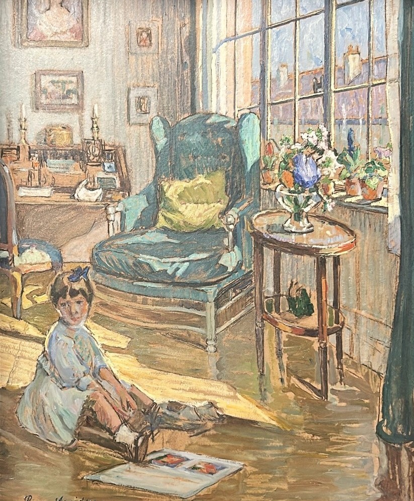Interior with Girl Reading, Bessie Davidson 1924