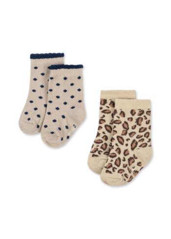 Konges Slojd 2 pack Leo and Dot Glitter Jacquard Socks (1)