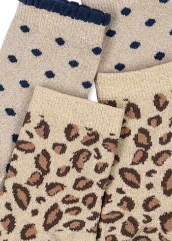 Konges Slojd 2 pack Leo and Dot Glitter Jacquard Socks (2)