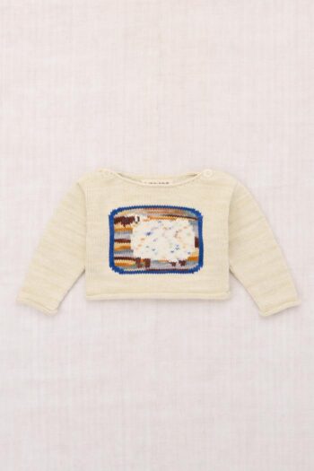 Misha & Puff Baby Sheep Boatneck Sweater Marzipan
