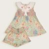 Bachaa Aquaverde Blouse & Short Set Watercolor
