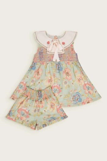 Bachaa Aquaverde Blouse & Short Set Watercolor