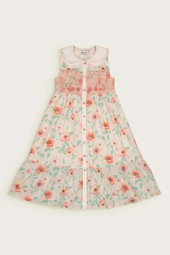 Bachaa Eglantine Long Dress Poppy