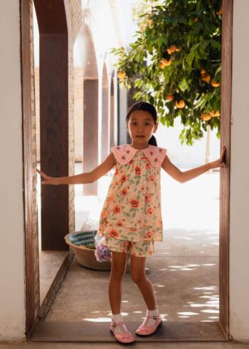 Bachaa Flamingo Blouse & Short Set Poppy