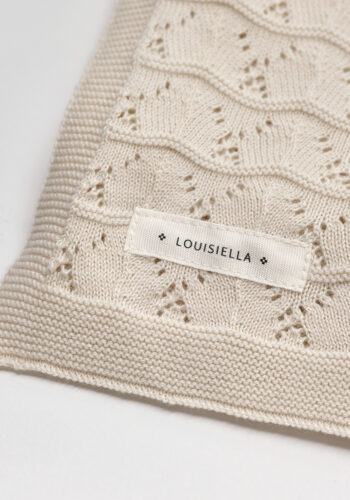 Louisiella Lacey Knit Blanket Pale Beige