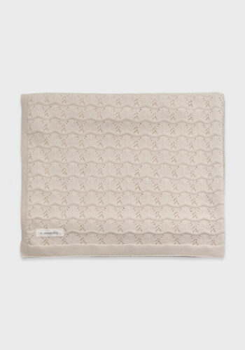 Louisiella Lacey Knit Blanket Pale Beige