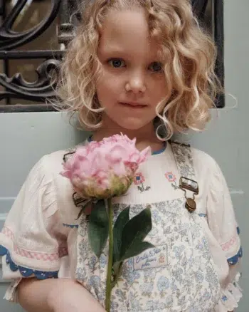 Emile et Ida Blouse Embroidered Cream Flowers