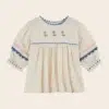 Emile et Ida Blouse Embroidered Cream Flowers