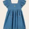 Emile et Ida Dress Embroidered Denim Flowers