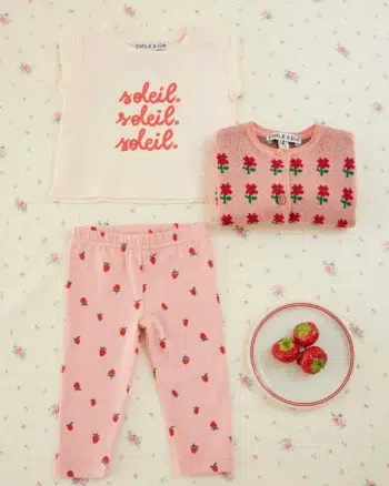 Emile et Ida Leggings Pink Strawberries