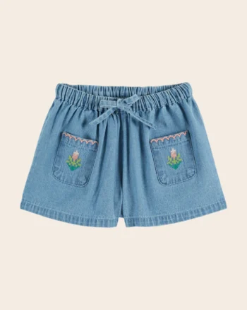 Emile et Ida Shorts Denim Embroidered Pockets