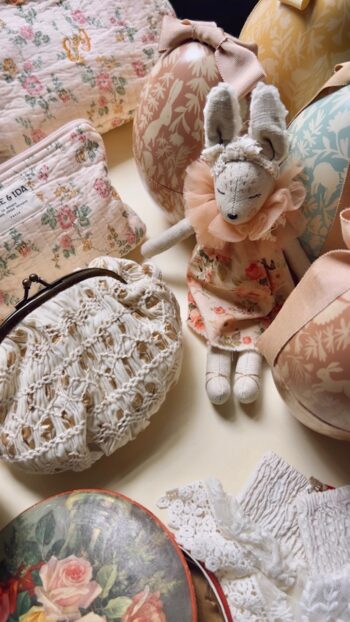 French Bunnette Small in Vintage Floral Dress