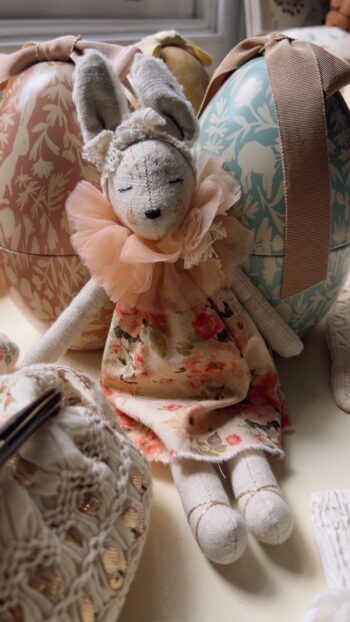 French Bunnette Small in Vintage Floral Dress