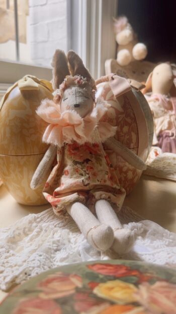 French Bunnette Small in Vintage Floral Romper (2)