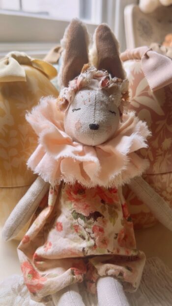 French Bunnette Small in Vintage Floral Romper (3)