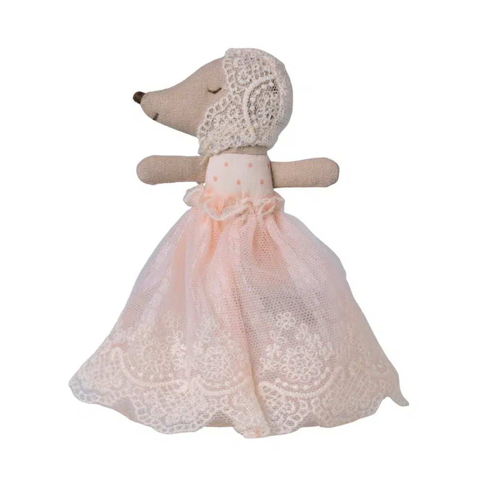 Maileg Baby Mouse in Gown Powder 2 Maileg Baby Mouse in Gown Powder