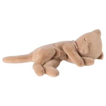 Maileg Sleeping Kitten Plush Small in Cream Peach