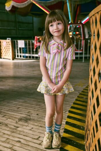 Misha & Puff Eyelet Popcorn Skating Skirt Bubble Space Dye