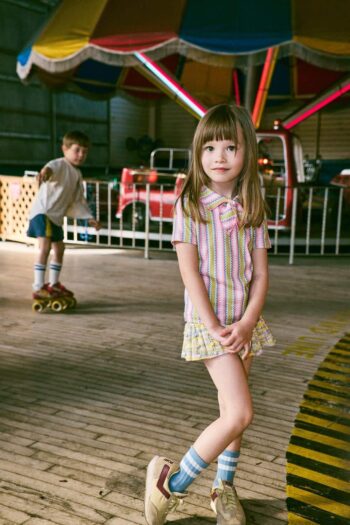 Misha & Puff Eyelet Popcorn Skating Skirt Bubble Space Dye
