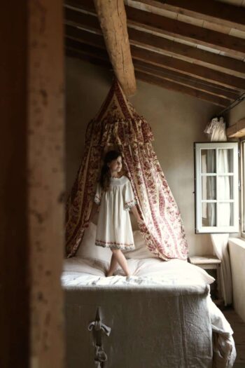 Bonjour Diary Butterfly Dress Natural Cotton Flax
