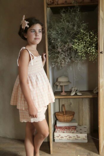 Bonjour Diary Top & Shorts Set Pink Gingham