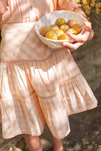 Bonjour Diary Flounce Skirt & Hairclip Pink Gingham
