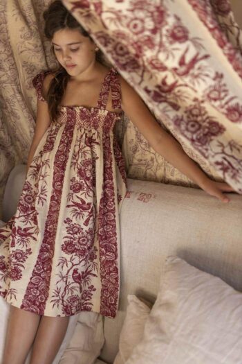 Bonjour Diary Long Skirt Dress & Scarf Bird Print
