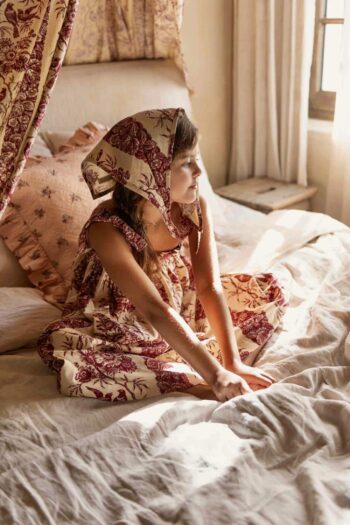 Bonjour Diary Long Skirt Dress & Scarf Bird Print