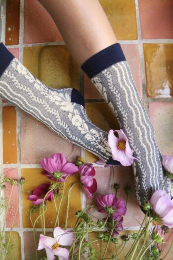 Bonjour Diary Twist Socks Dark Blue