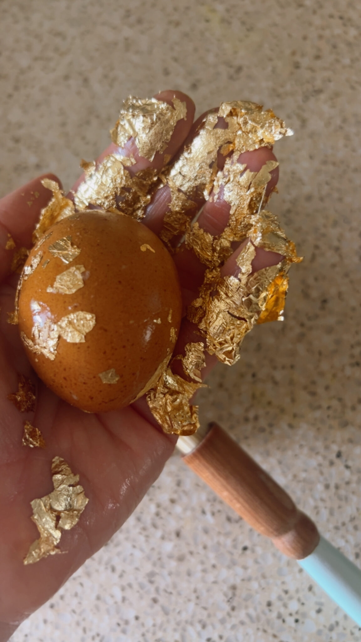 Make Crushed Gold Leaf Easter Eggs