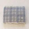 New Grain French Plaid Twin Blanket Bluebell