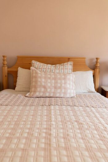 New Grain French Plaid Twin Blanket Petal Full Length