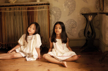 Apolina Patsy Ribbons Dress Cream
