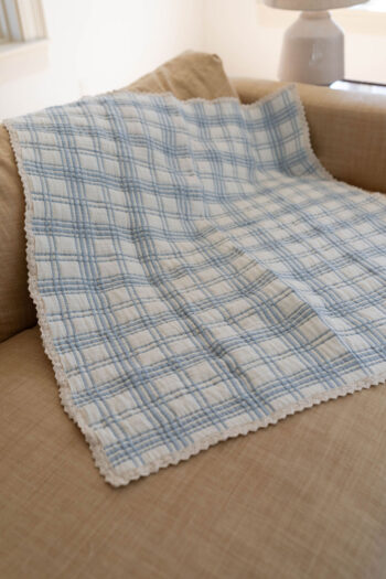 New Grain French Plaid Quilt Powder