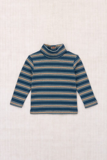Misha & PUff Baby Turtleneck - Marine Blue Sgraffito