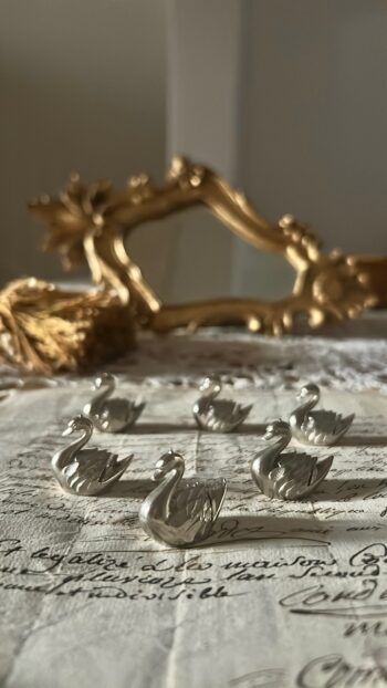 French Swan Place Card Holder Set of 6