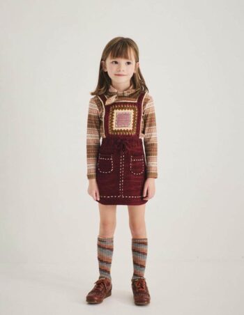 Alternative view of Misha & Puff Running Stitch Pinafore Cambridge