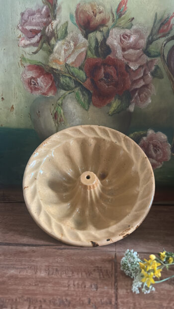 Antique French Glazed Kouglof Cake Mould - Little French Heart