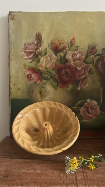 Antique French Glazed Kouglof Cake Mould - Little French Heart