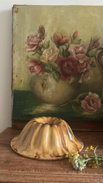 Antique French Glazed Kouglof Cake Mould - Little French Heart