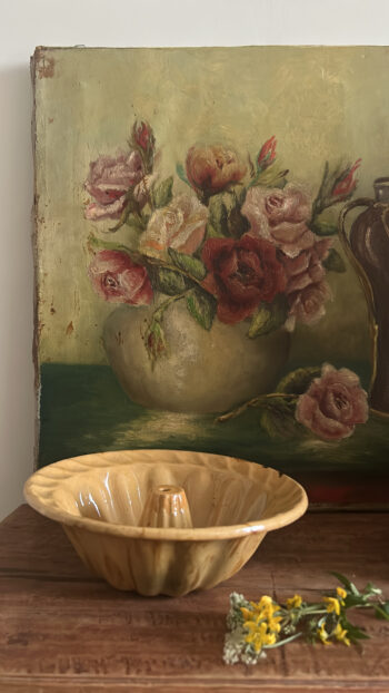 Antique French Glazed Kouglof Cake Mould - Little French Heart