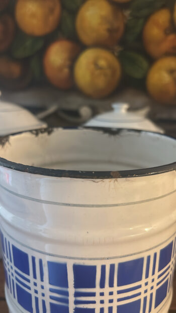Vintage Belgian C.N.E.B. Enamel Kitchen Canisters